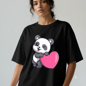 Panda Heart Oversize Tee